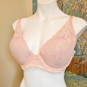 VS 38DDD Blush Lace Plunge Bra